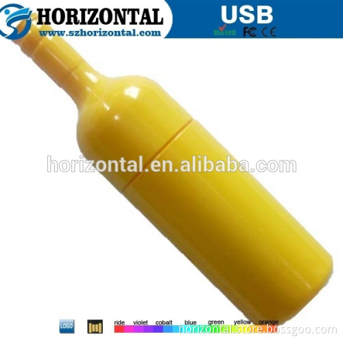 Best quality metal yellow bottle USB flash drive USB 2.0 interface